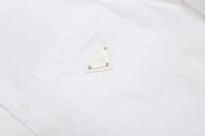 Prada | Classic Logo Poplin Shirt | Black or White | Long Sleeve Button-Up Prada