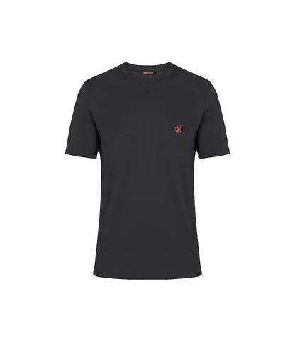 Louis Vuitton | Black Tee with Red LV Embroidery Unisex Louis Vuitton