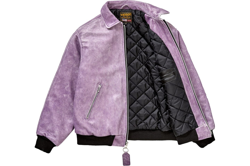Supreme x Vanson Leathers | Worn Leather Jacket | Purple