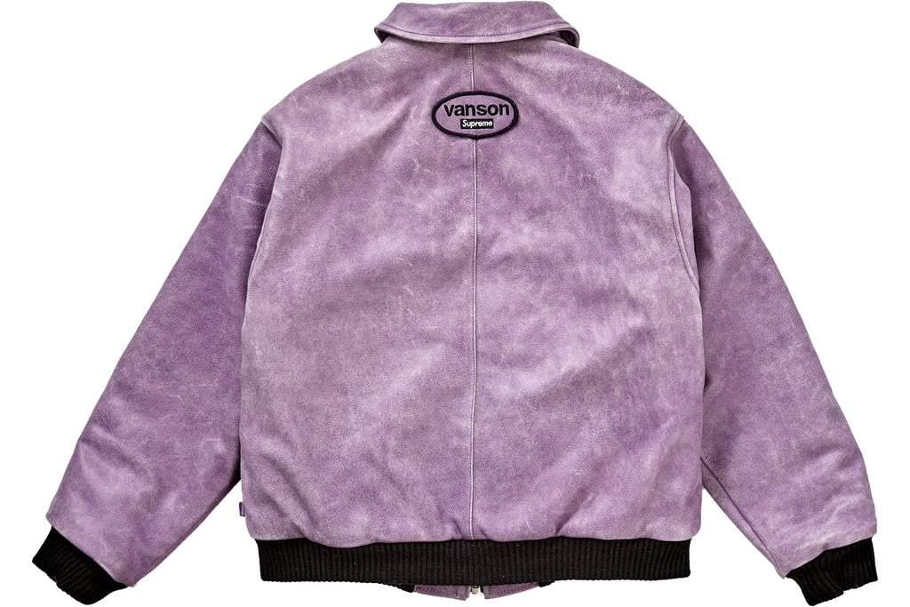 Supreme x Vanson Leathers | Worn Leather Jacket | Purple
