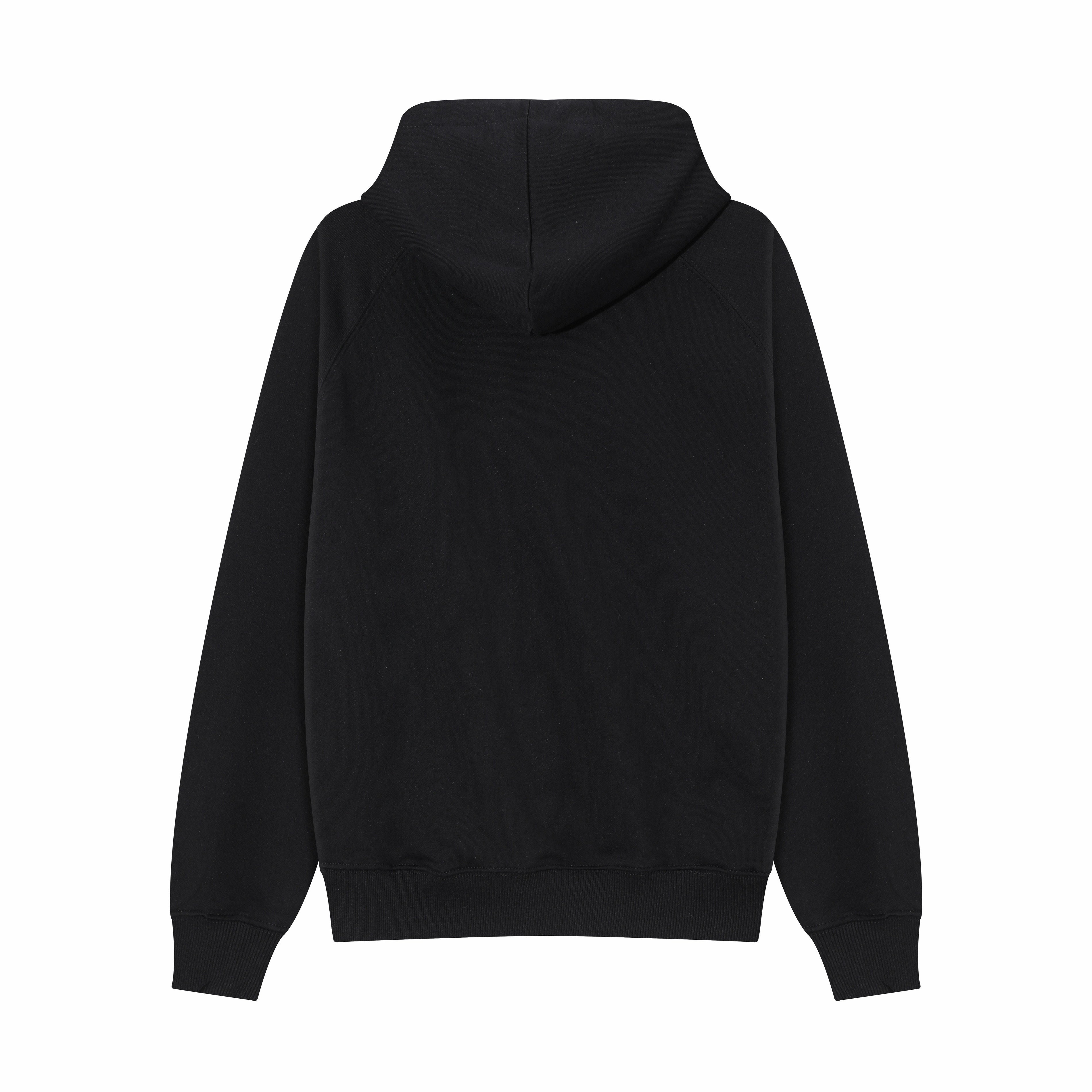 AMI Paris | Logo-Embroidered Hoodie | Black