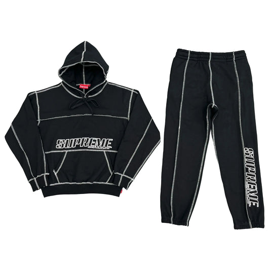 Supreme | Logo Hoodie + Sweatpants Set | Black Supreme