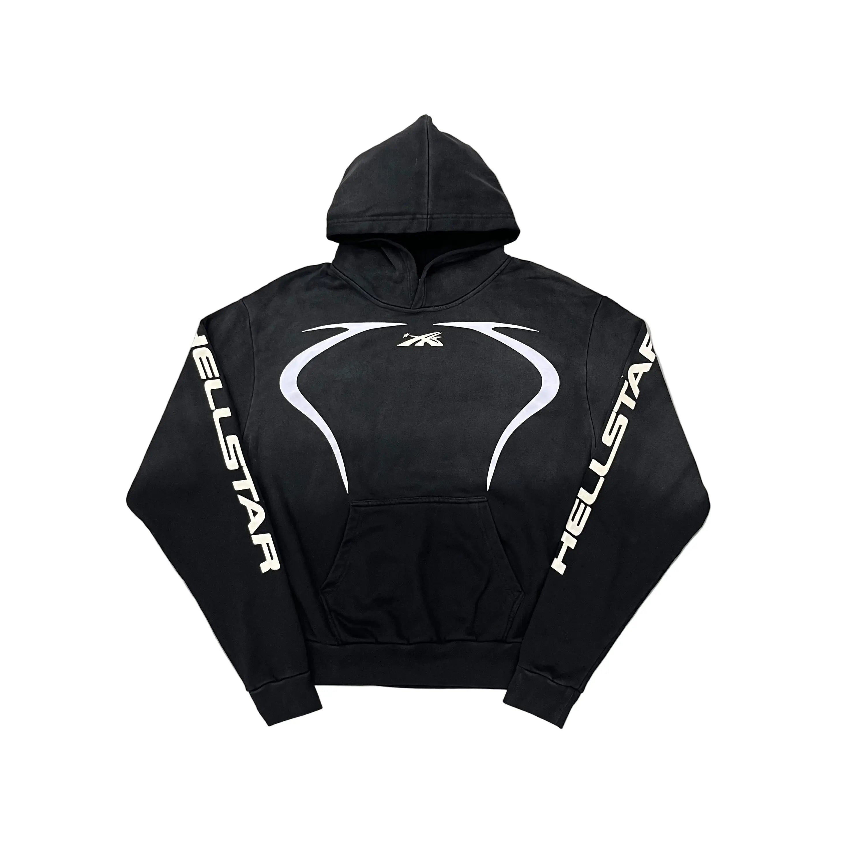 Sp5der | Logo Hoodie + Sweatpants Set | Black/White Hellstar