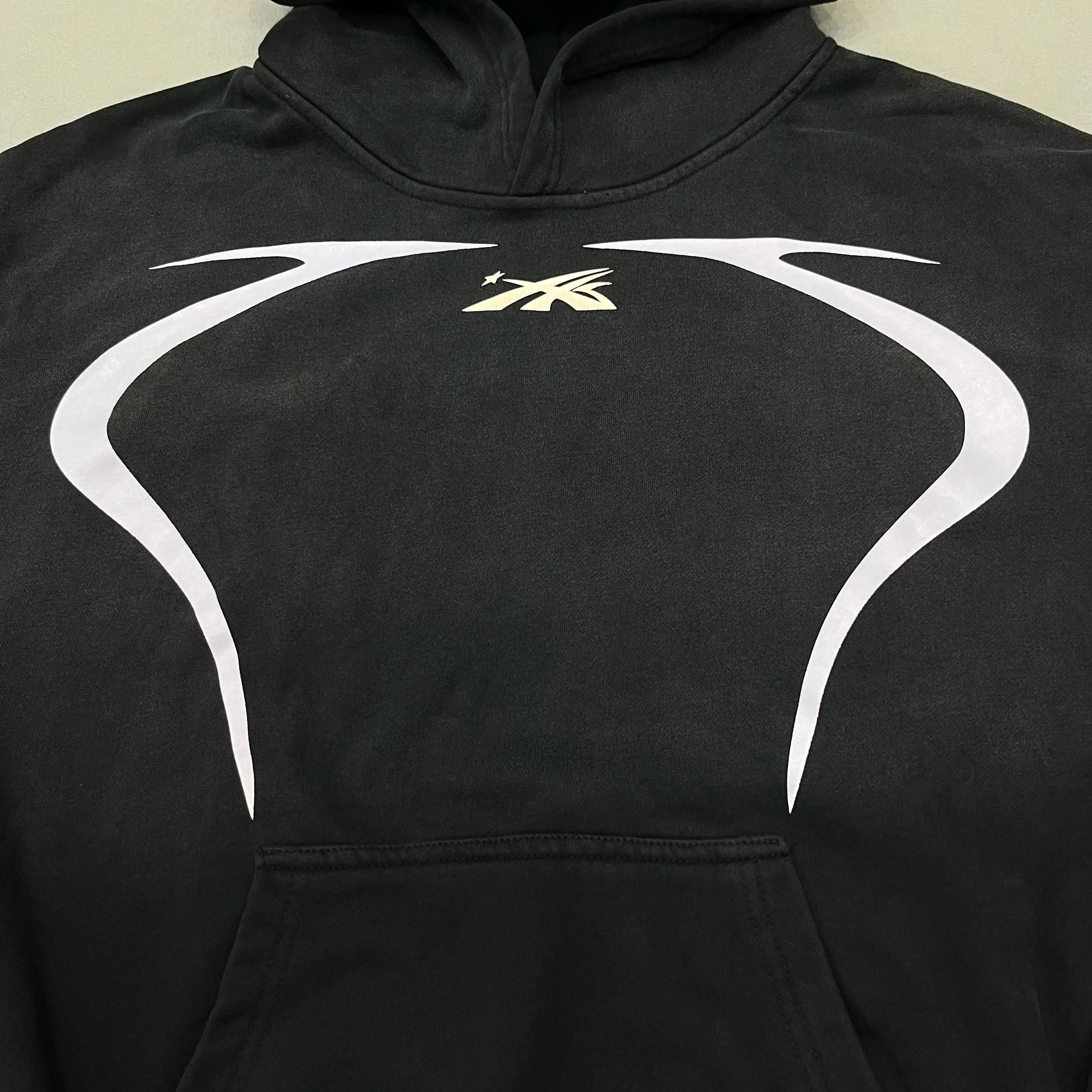 Sp5der | Logo Hoodie + Sweatpants Set | Black/White Hellstar