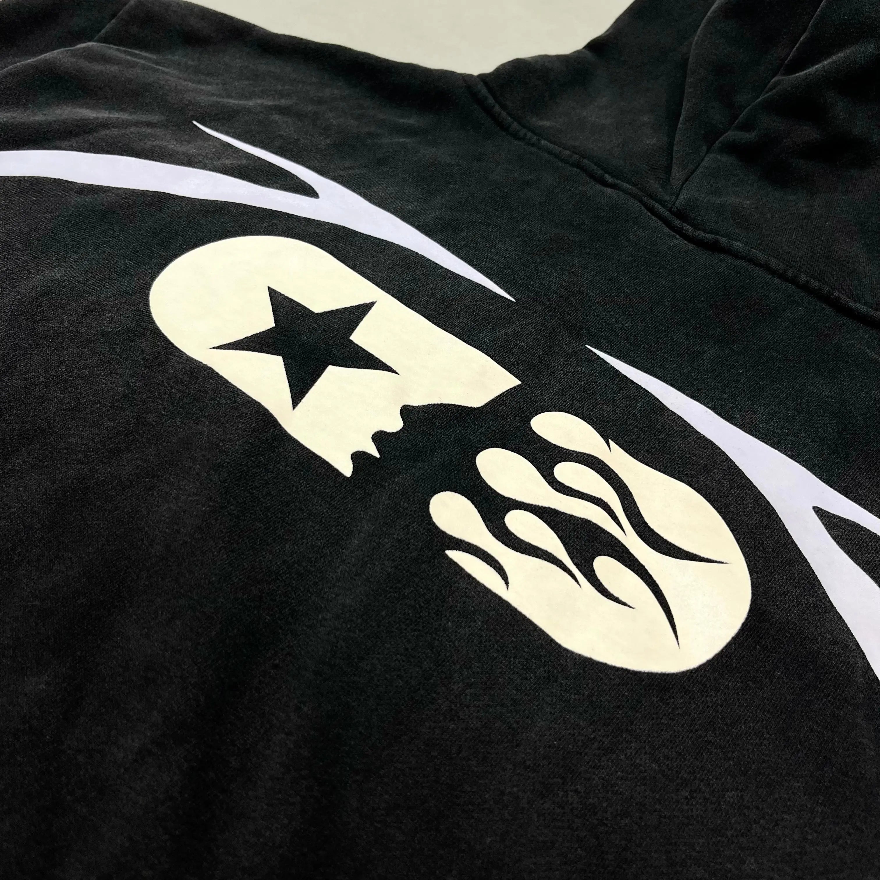 Sp5der | Logo Hoodie + Sweatpants Set | Black/White Hellstar