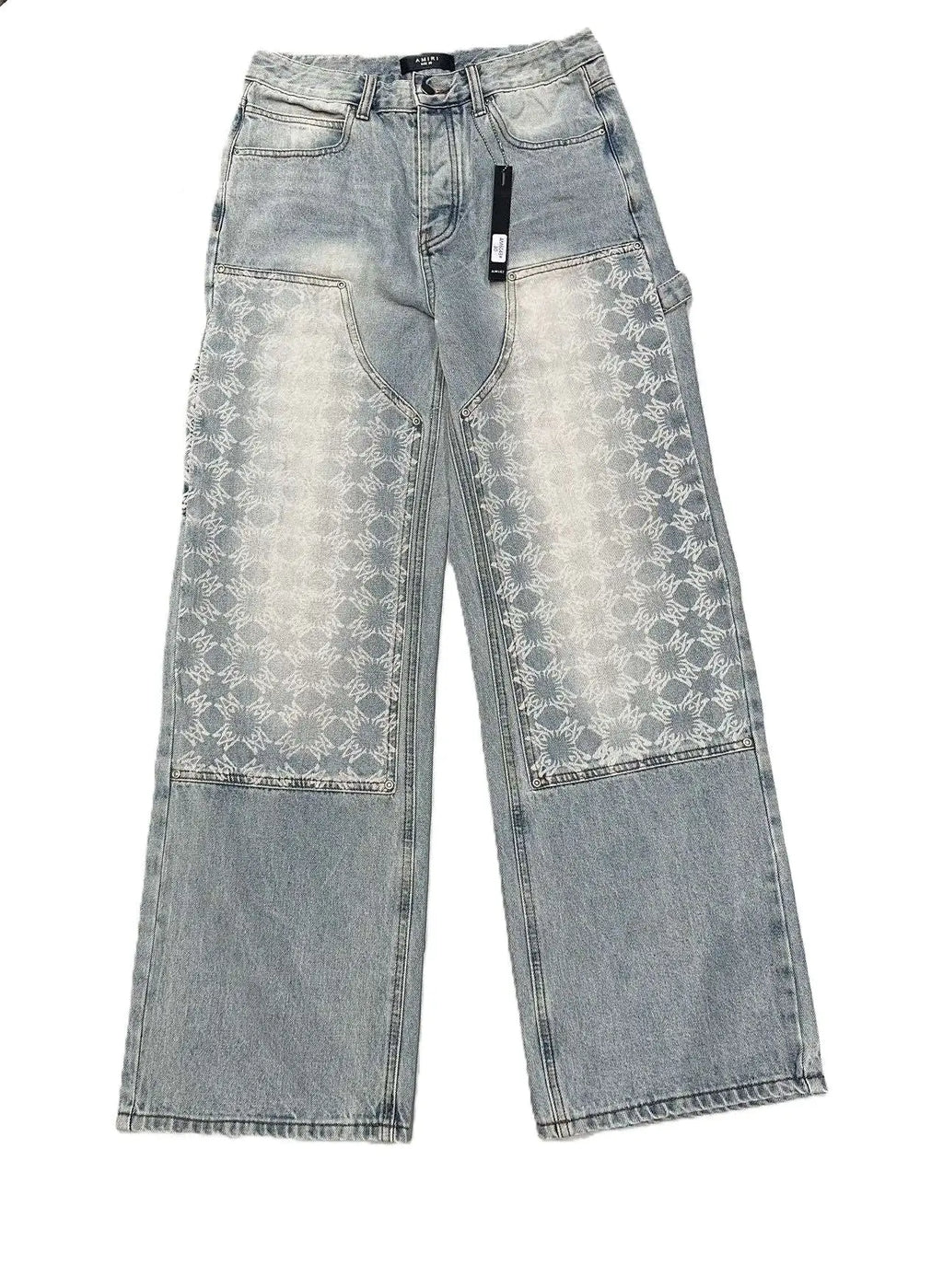 Amiri | Carpenter Monogram Panel Jeans | Light Wash Denim Amiri