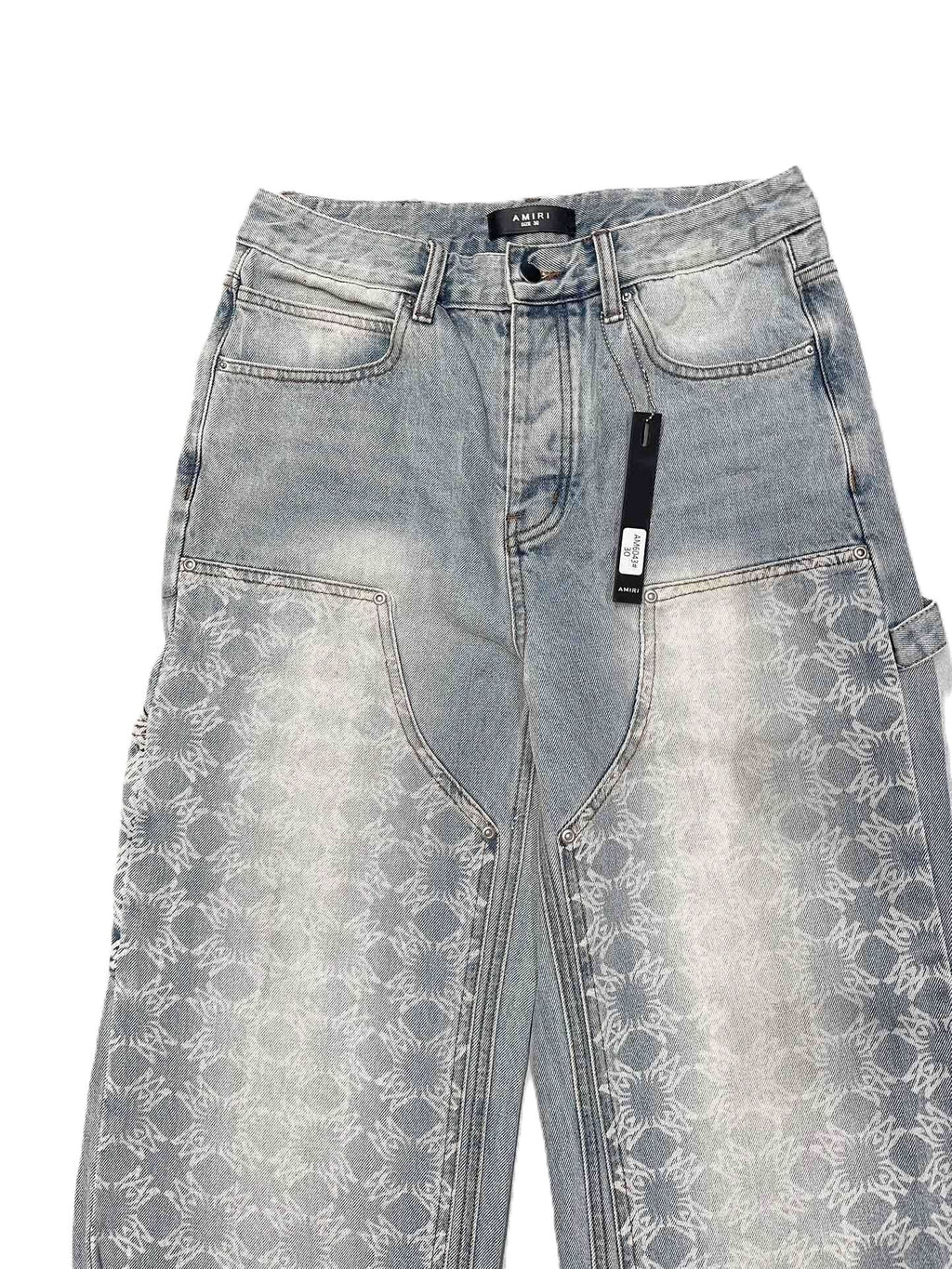 Amiri | Carpenter Monogram Panel Jeans | Light Wash Denim Amiri