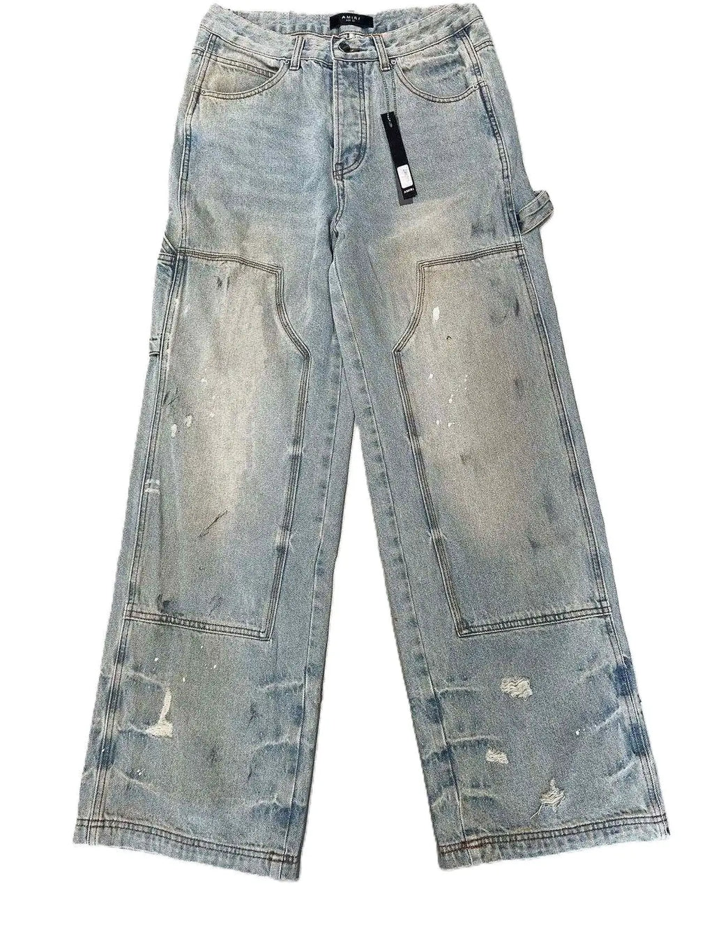 Amiri | Paint-Splatter Carpenter Jeans | Light Wash Denim Amiri