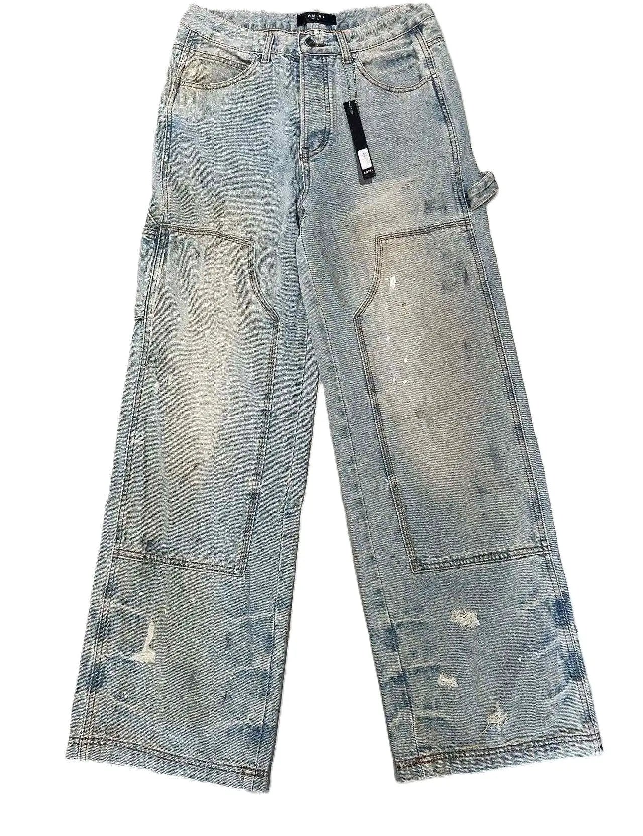 Amiri | Paint-Splatter Carpenter Jeans | Light Wash Denim Amiri