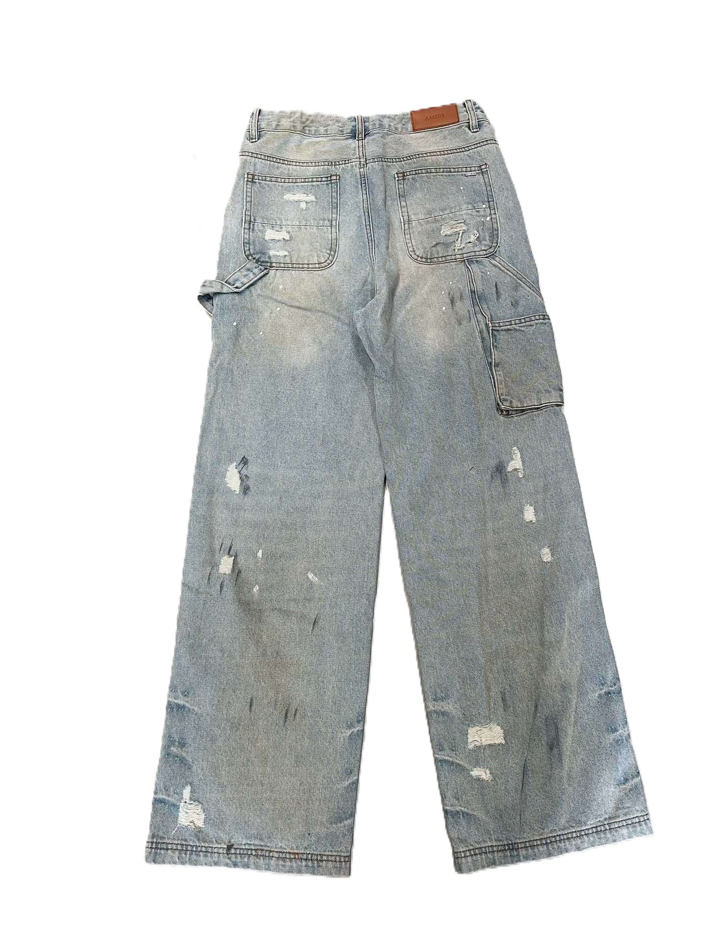 Amiri | Paint-Splatter Carpenter Jeans | Light Wash Denim Amiri