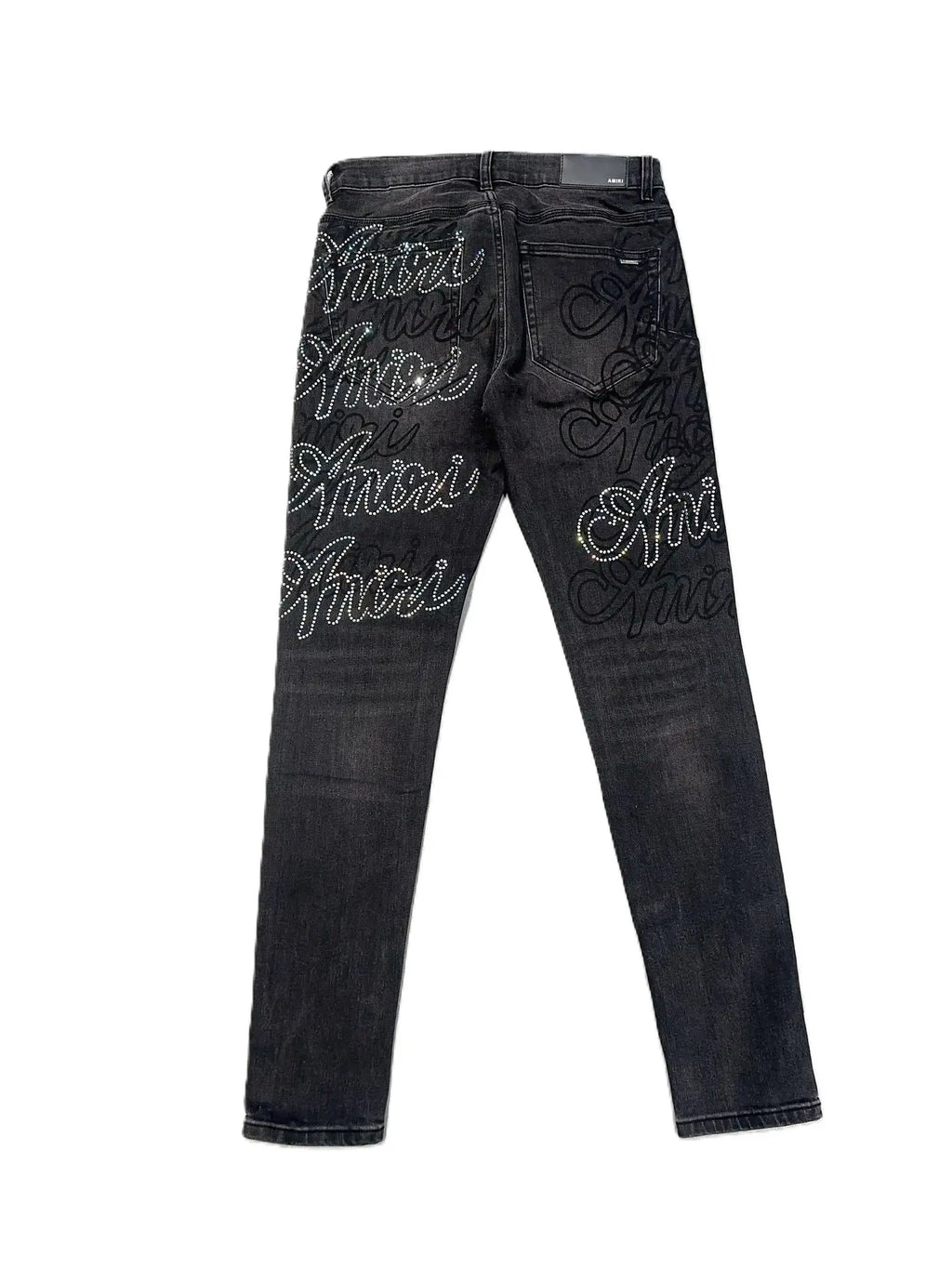 Amiri | Crystal Script Skinny Jeans | Vintage Black Denim Amiri