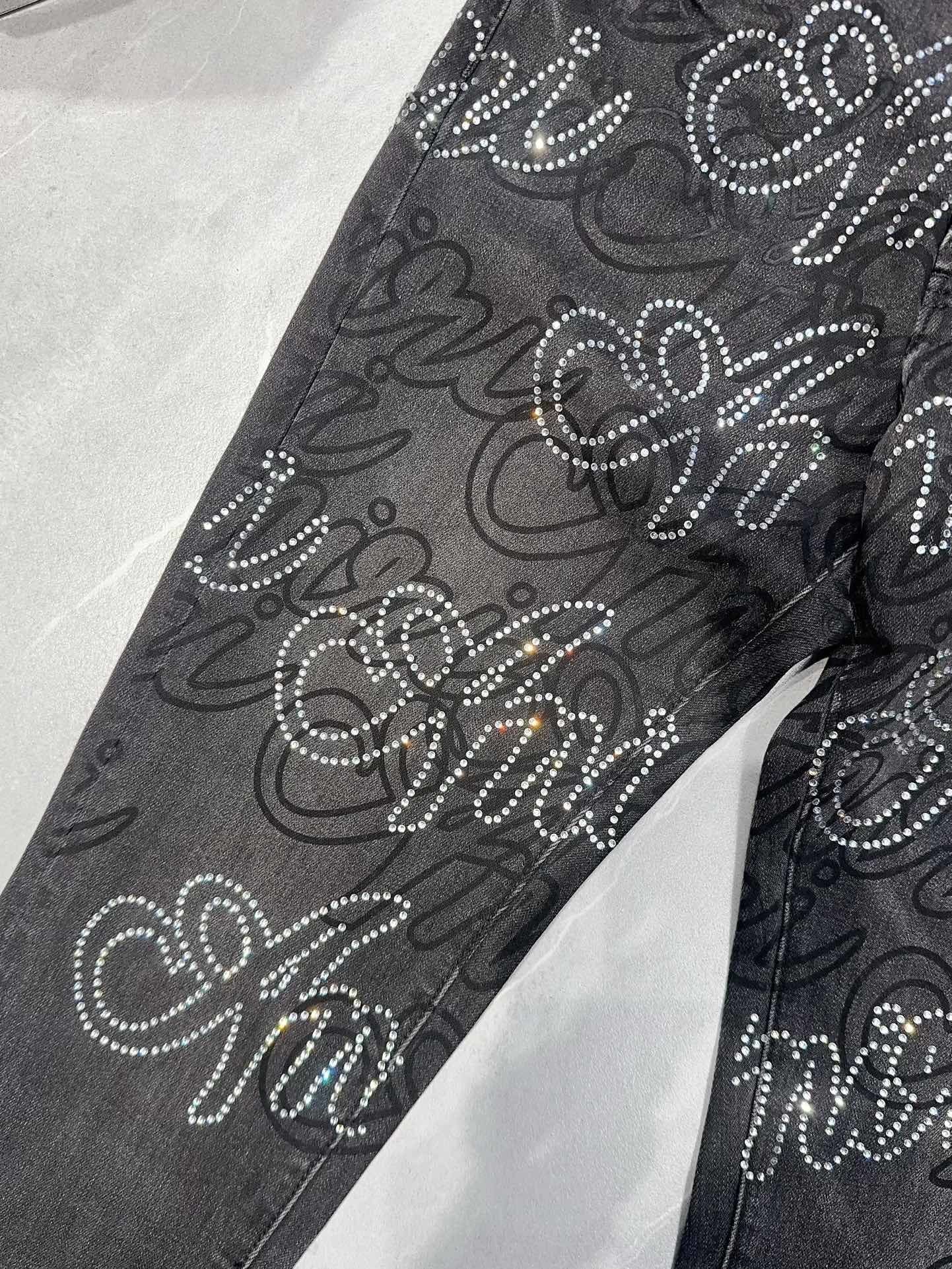 Amiri | Crystal Script Skinny Jeans | Vintage Black Denim Amiri