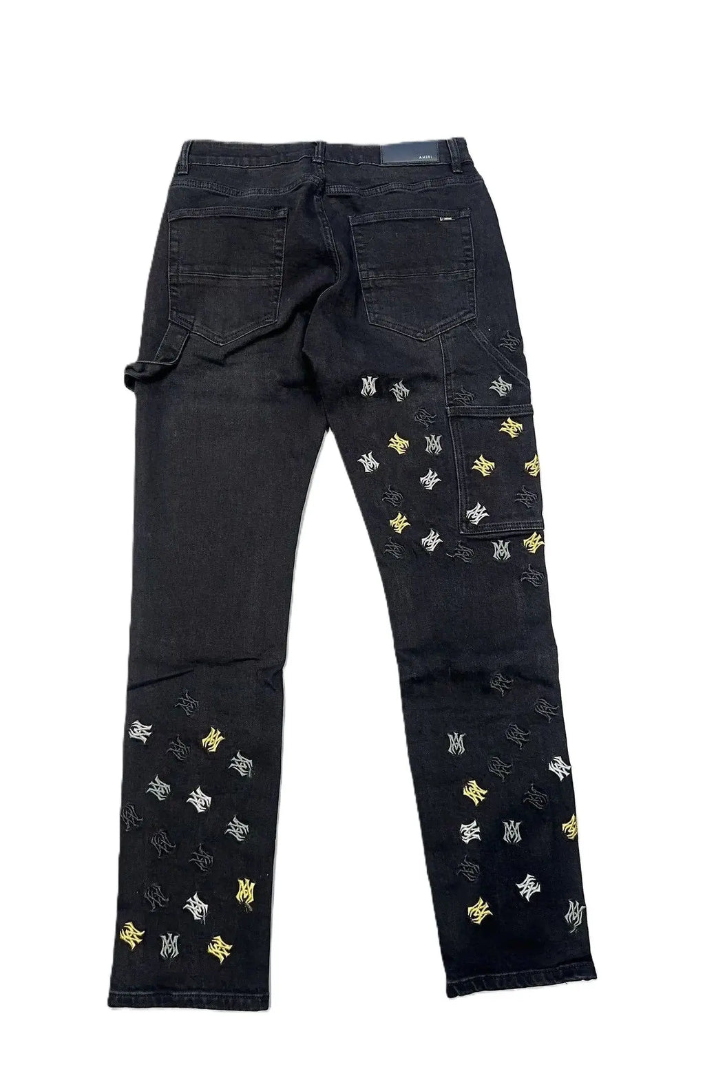 Amiri | Monogram Panel Carpenter Jeans | Aged Black Denim Amiri