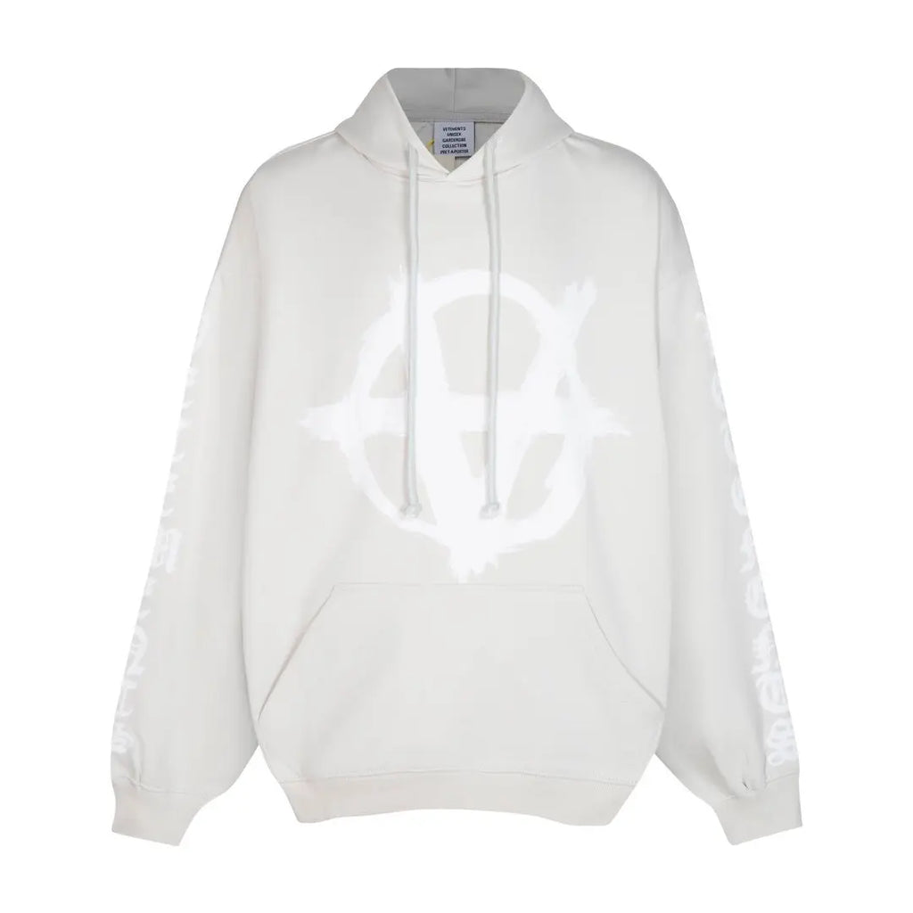 Vetements | Anarchy Logo Oversized Hoodie | Black & White Vetements