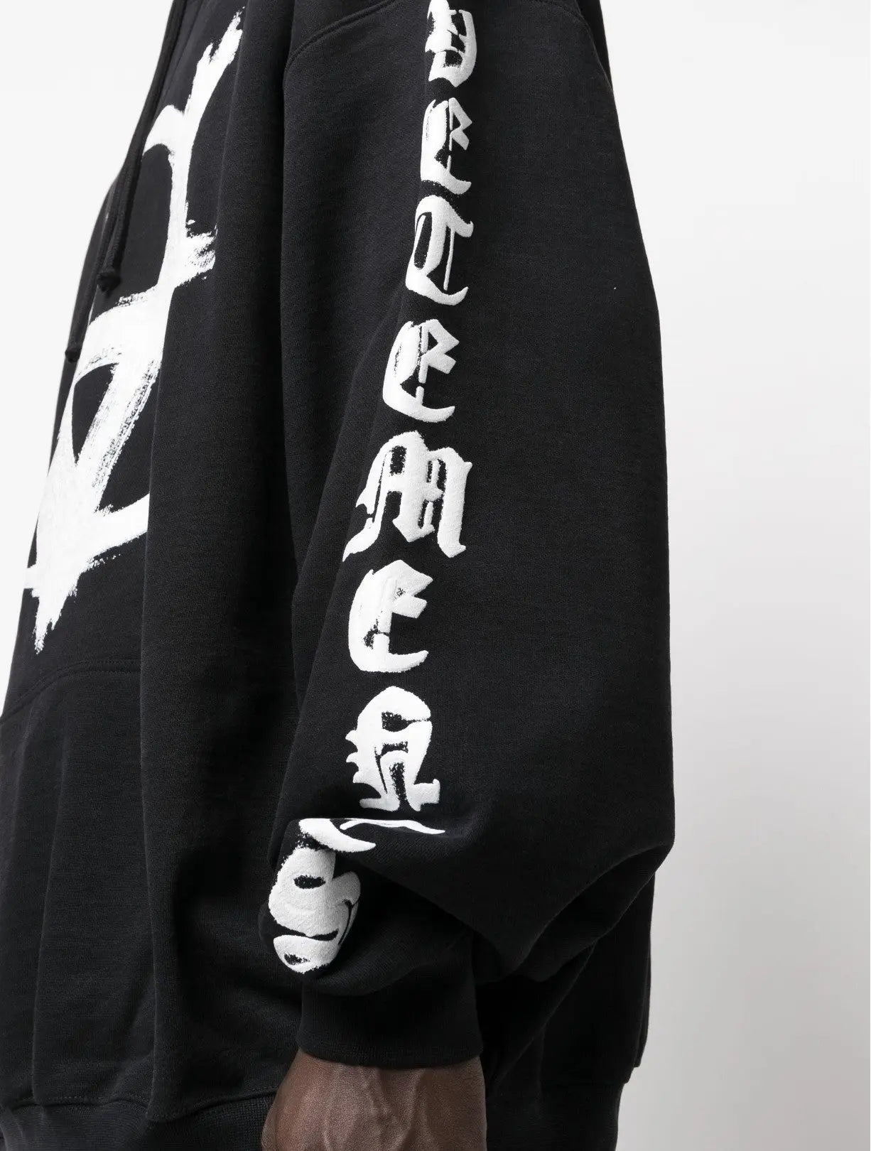 Vetements | Anarchy Logo Oversized Hoodie | Black & White Vetements