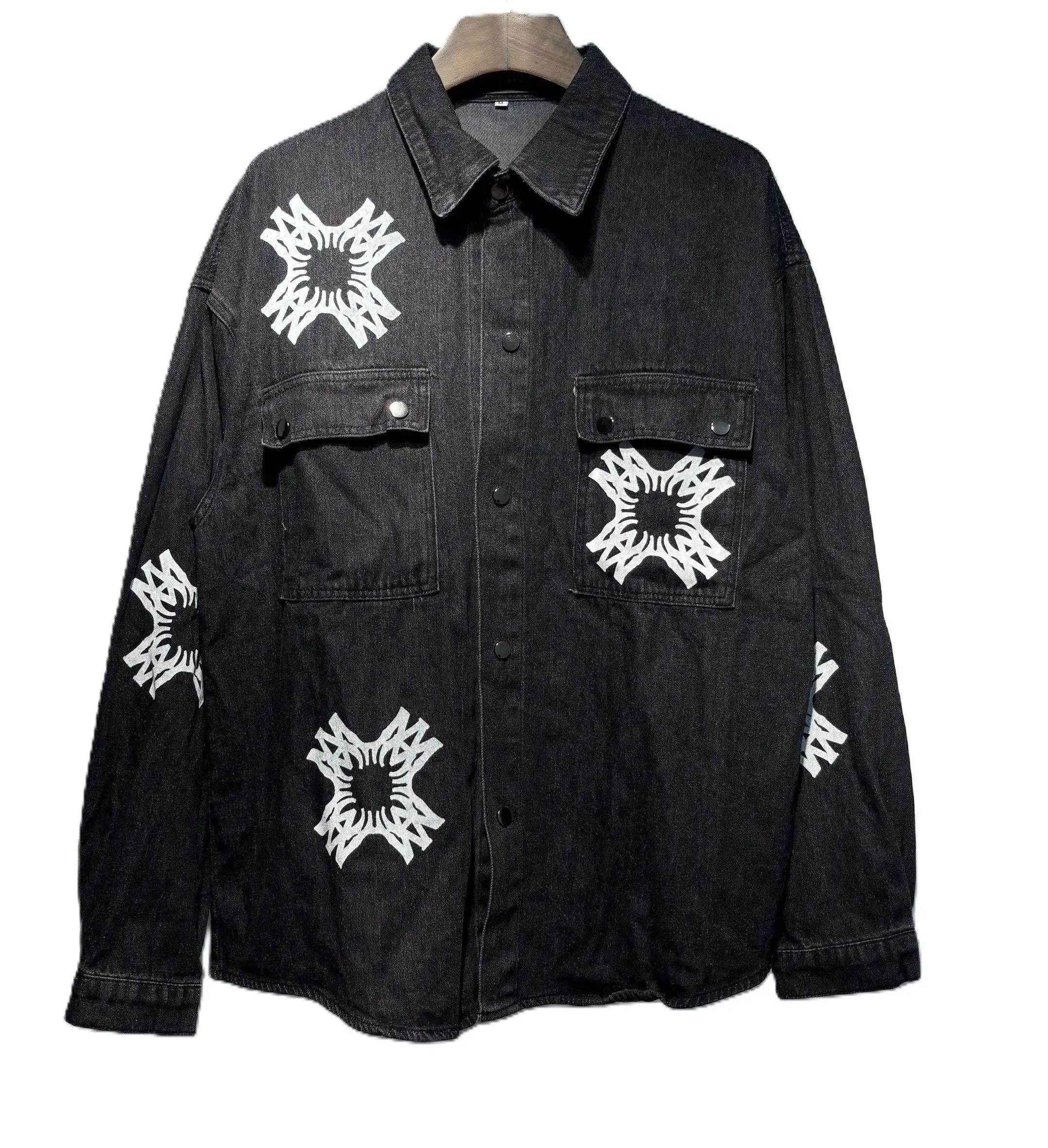 Amiri | Chemist Starburst Overshirt | Light & Aged Black Denim Amiri