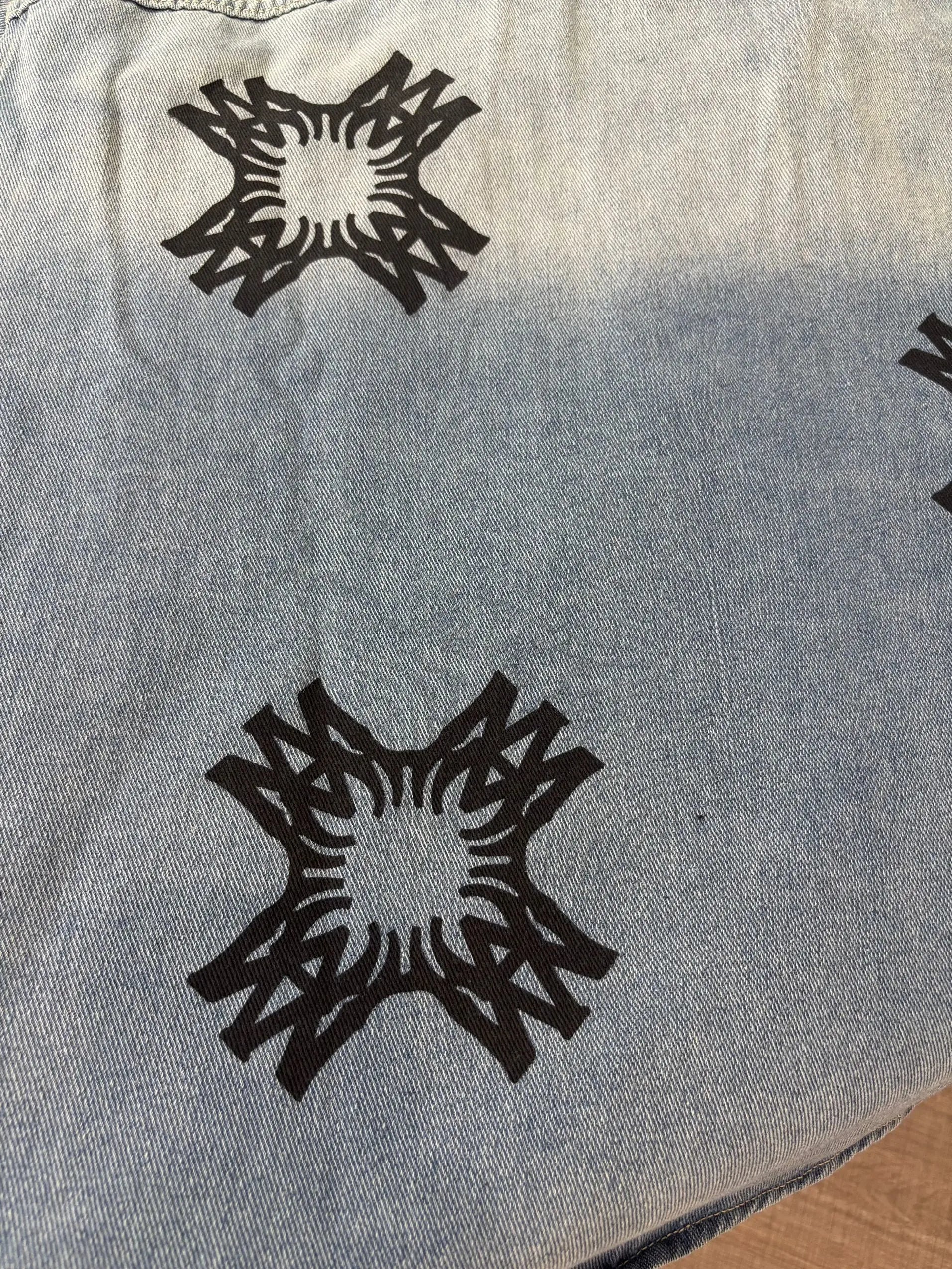 Amiri | Chemist Starburst Overshirt | Light & Aged Black Denim Amiri