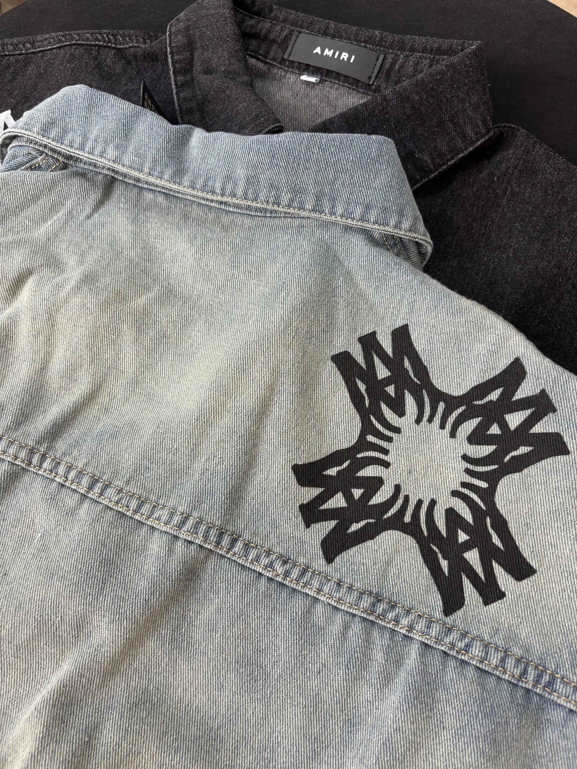 Amiri | Chemist Starburst Overshirt | Light & Aged Black Denim Amiri