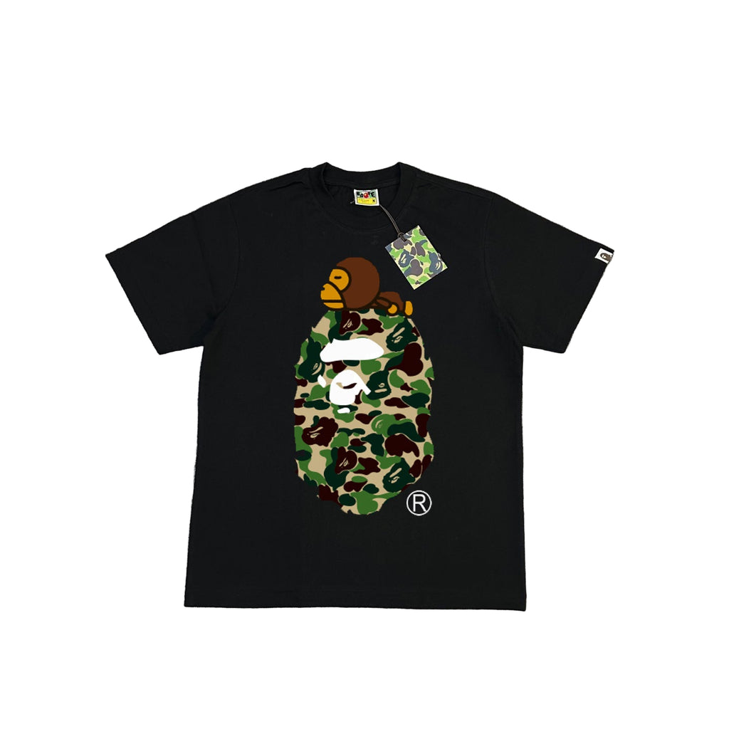 A Bathing Ape | Baby Milo Camo Head Tee | Black & White