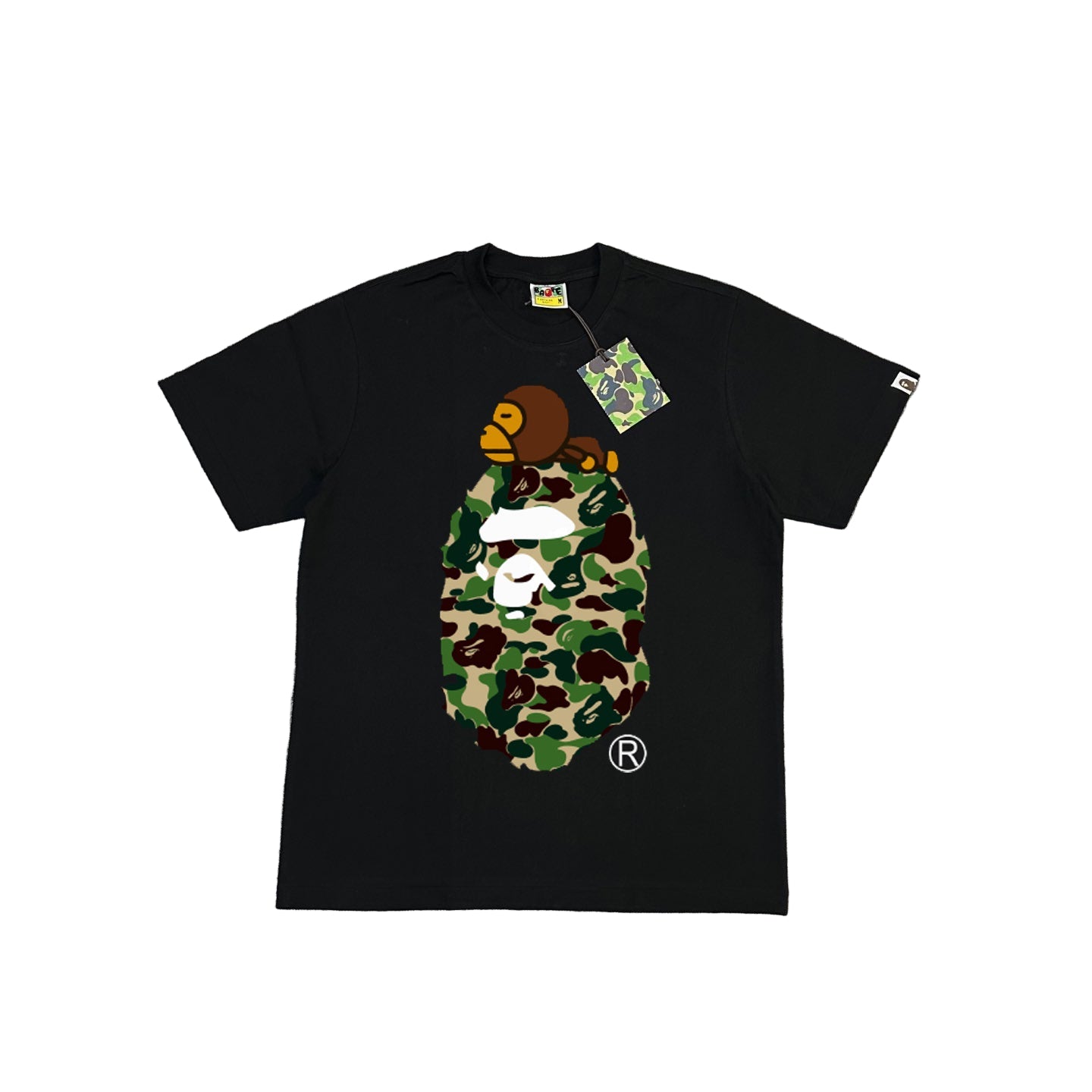 A Bathing Ape | Baby Milo Camo Head Tee | Black & White