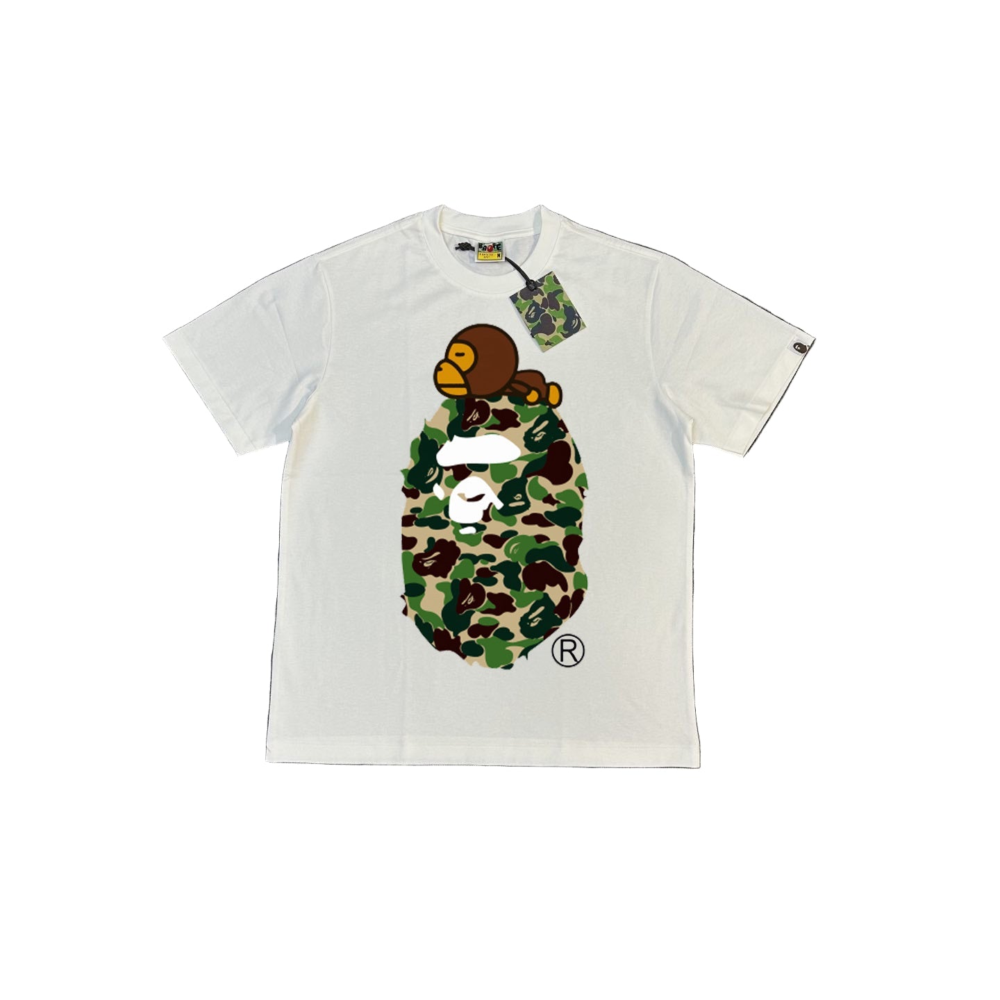 A Bathing Ape | Baby Milo Camo Head Tee | Black & White