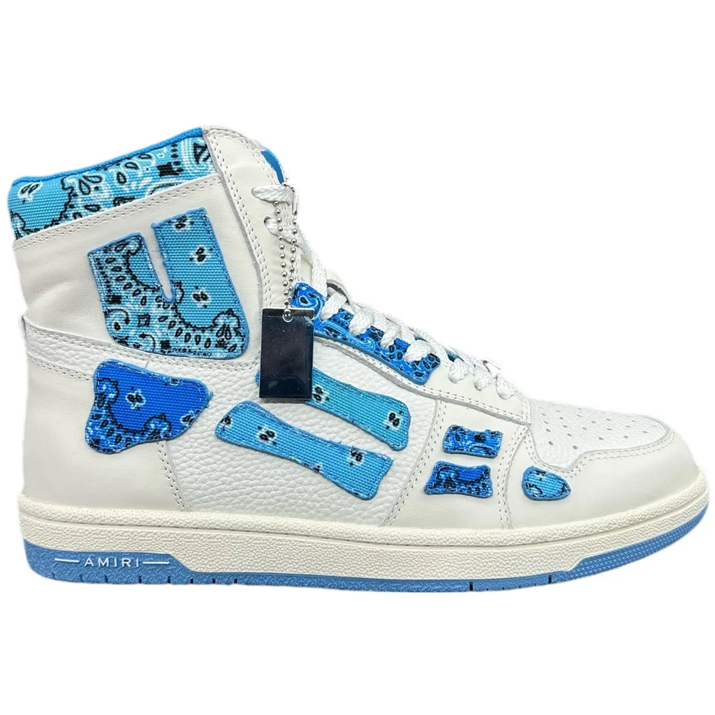 Amiri | Skel-Top High Leather Sneaker | Bandana Blue, Bandana Orange, or Black/White Amiri