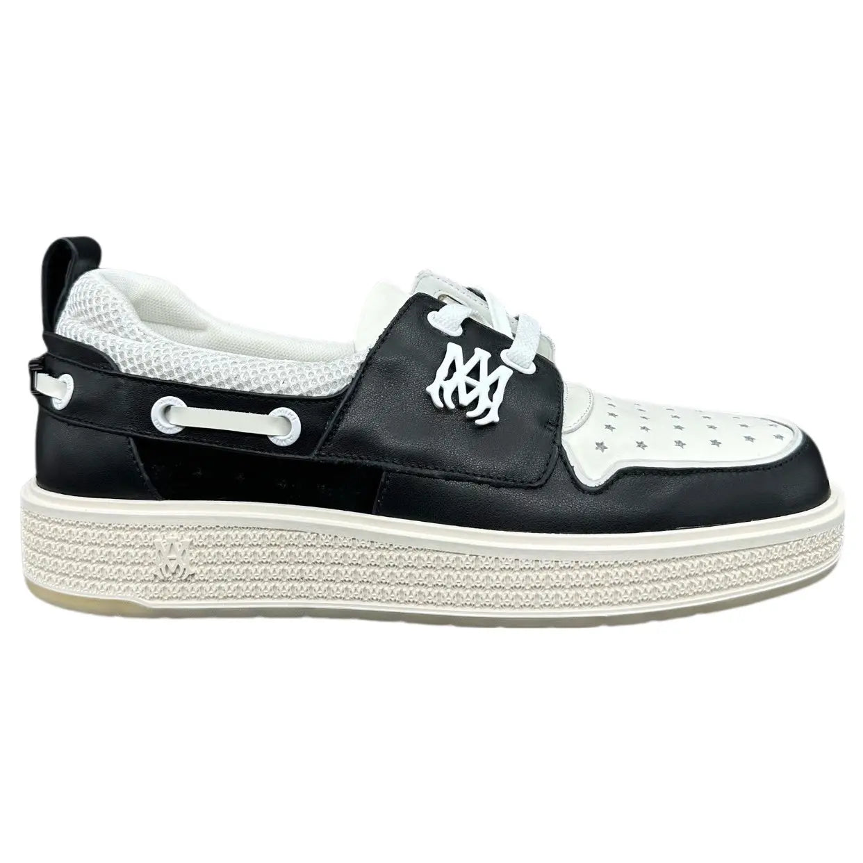 Amiri | Star Perforated Leather Boat Sneaker | White, Navy, or Black Amiri