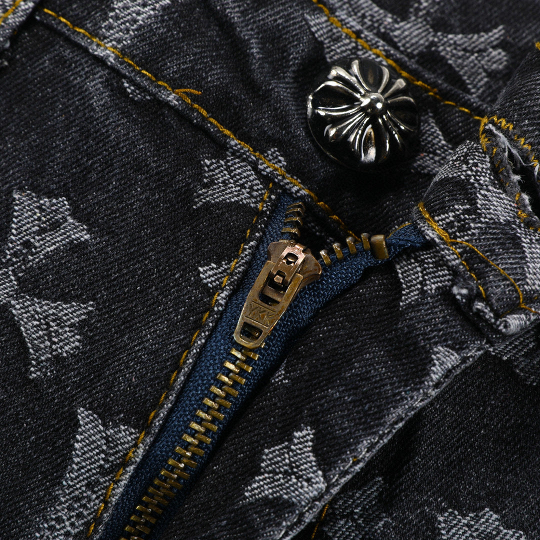 Chrome Hearts | Allover Jacquard Denim Jeans | Black