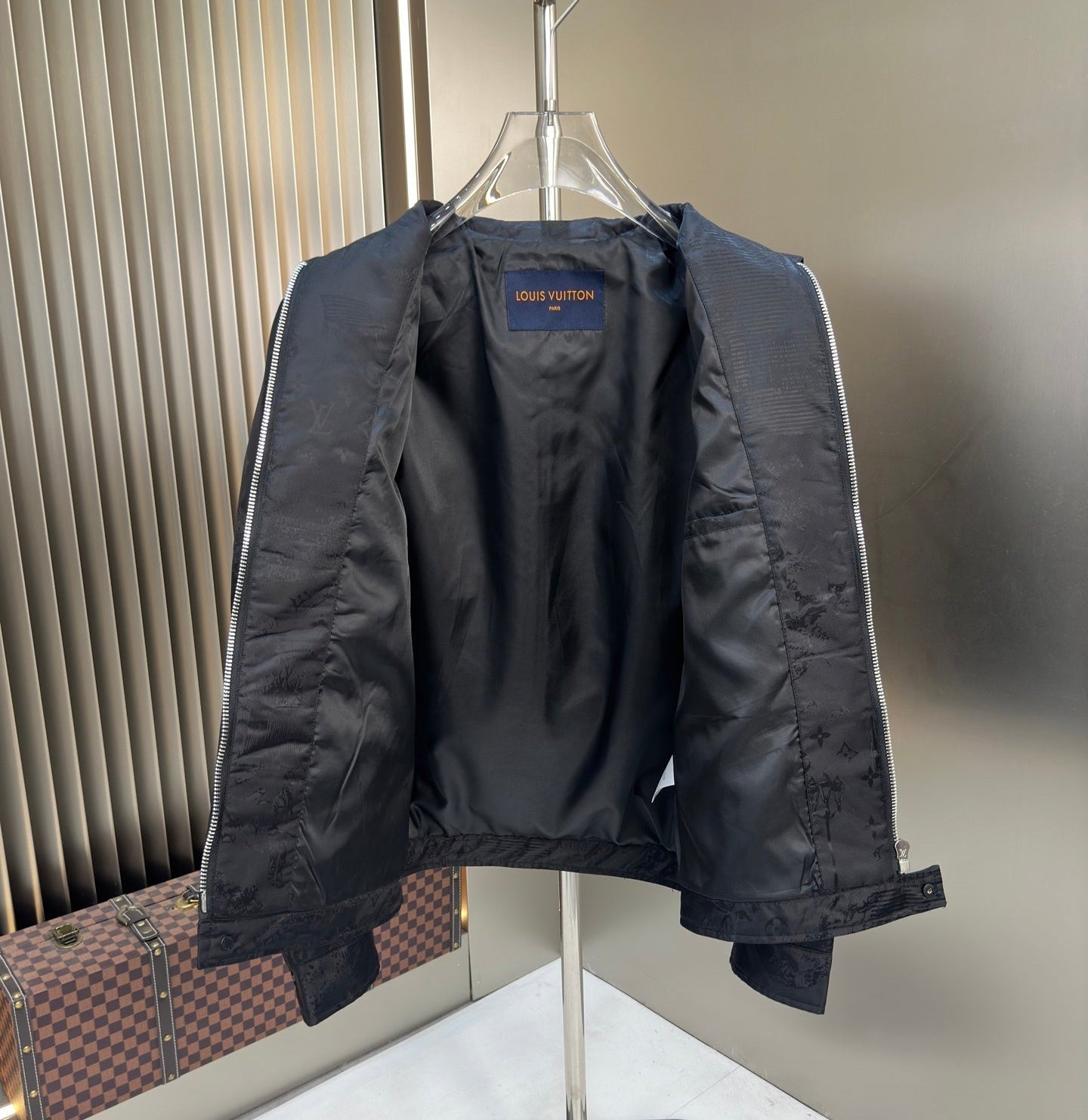 Louis Vuitton | Monogram Embossed Jacket | Black & Brown