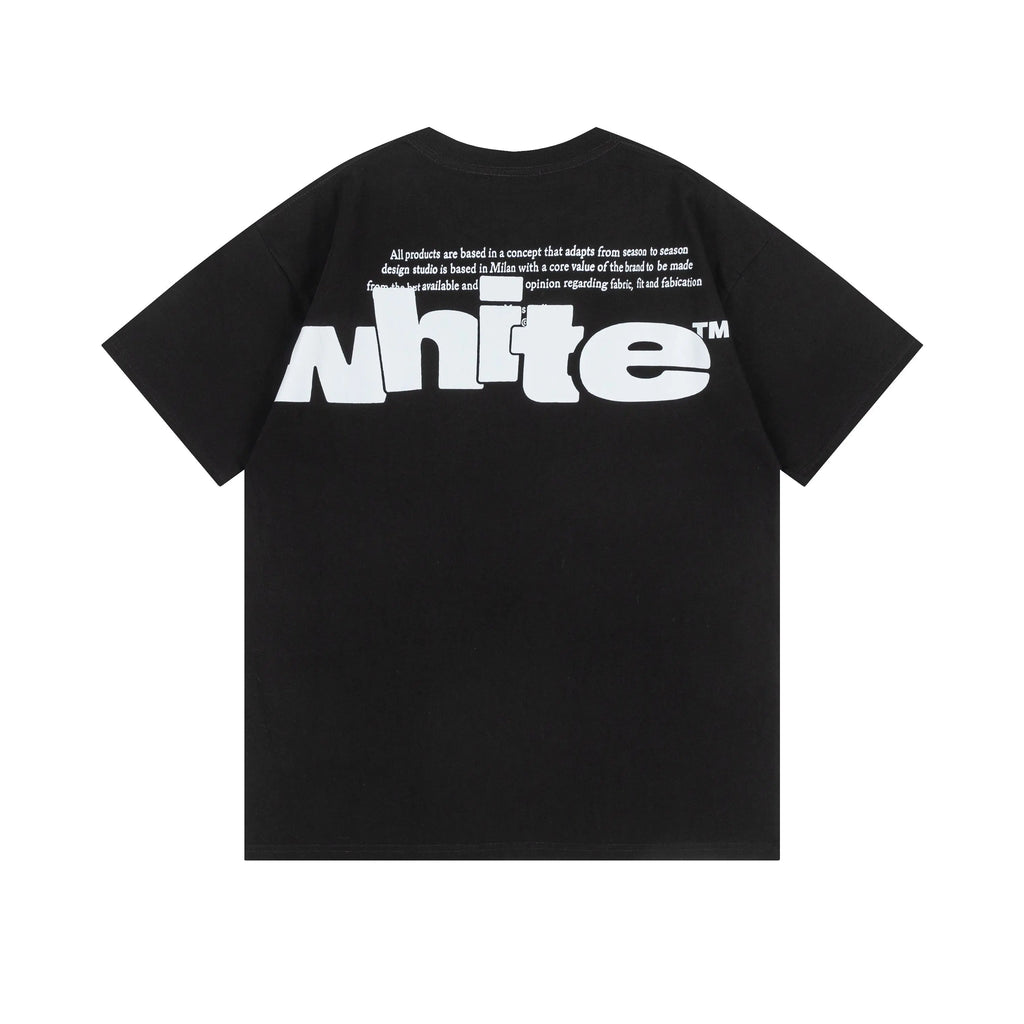 Off-White | Split-Logo Typography Tee | Black, White, or Olive Off-White