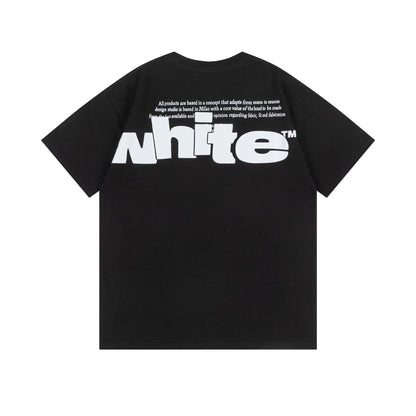 Off-White | Split-Logo Typography Tee | Black, White, or Olive Off-White