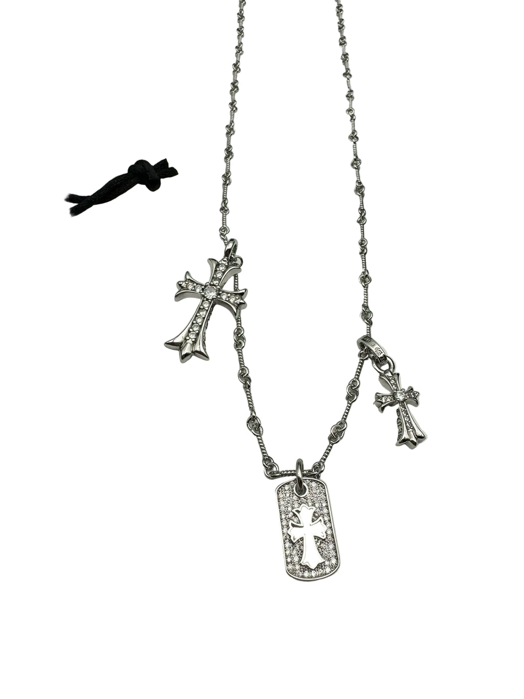 Chrome Hearts | 22K Gold or Silver Cross & Diamond Pendant Necklace