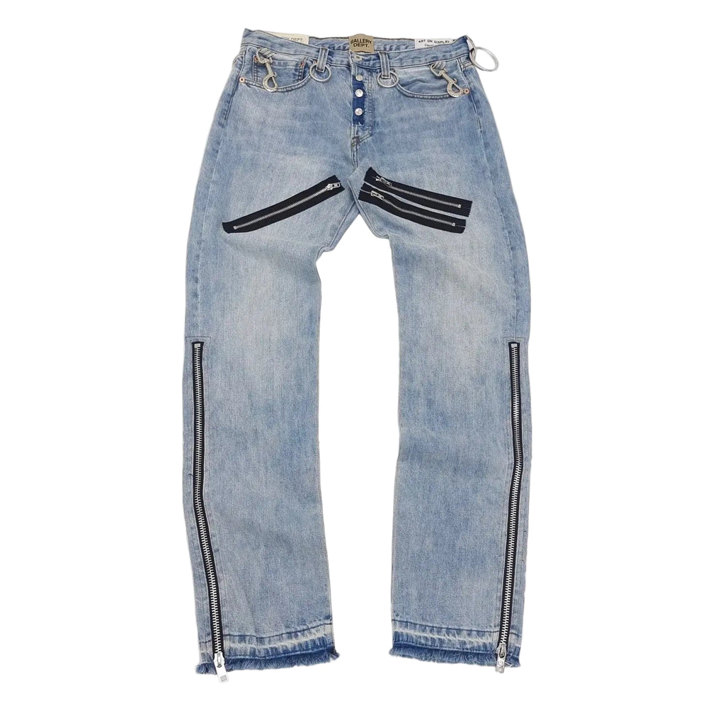 Gallery Dept | Light Wash Zipper Patch Jeans Gallery Dept.