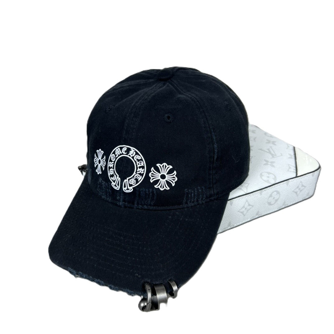 Chrome Hearts | Distressed Embroidered Horseshoe Cap | Multiple Colors
