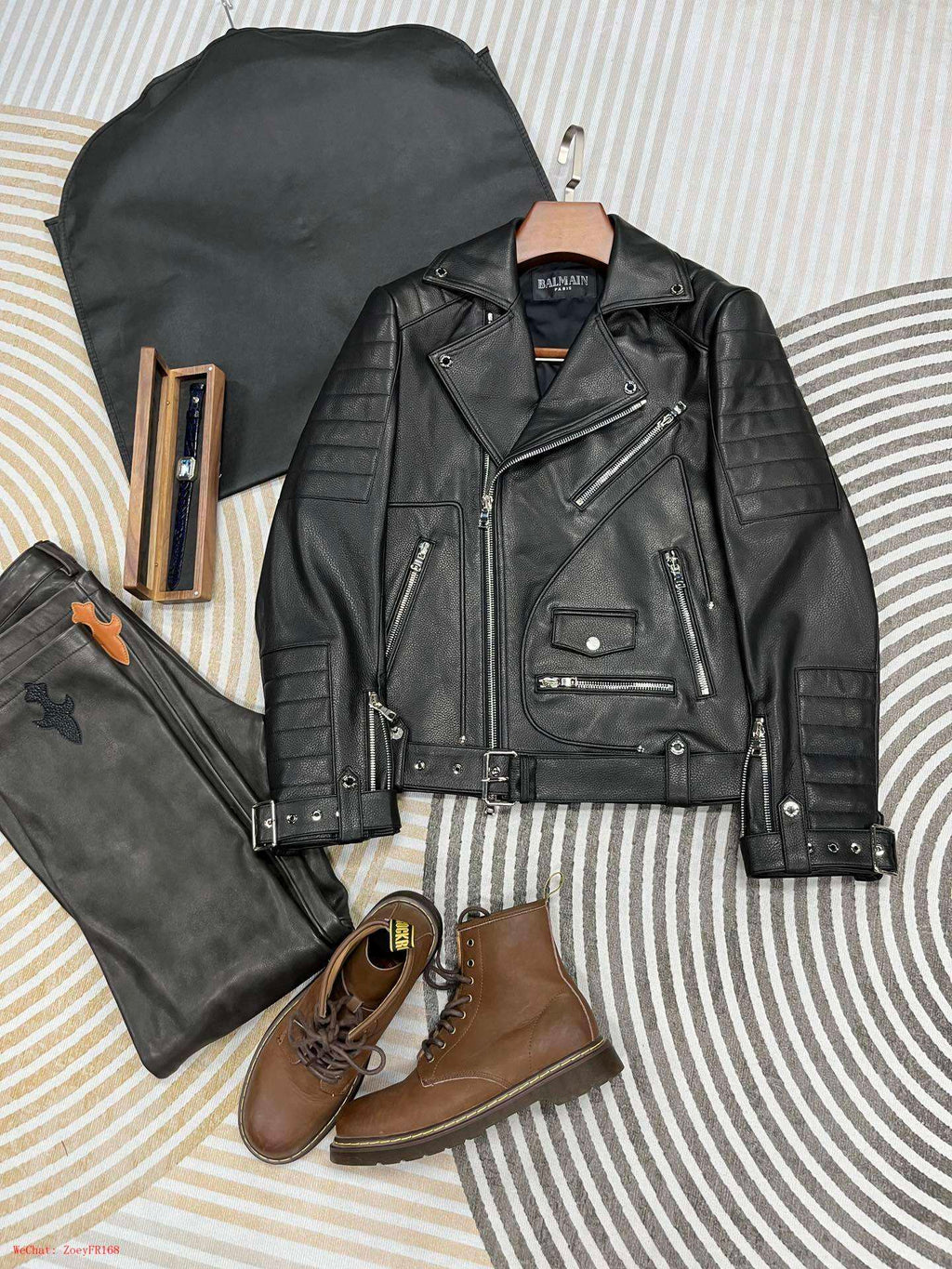 Balmain | Black Leather Biker Jacket Balmain