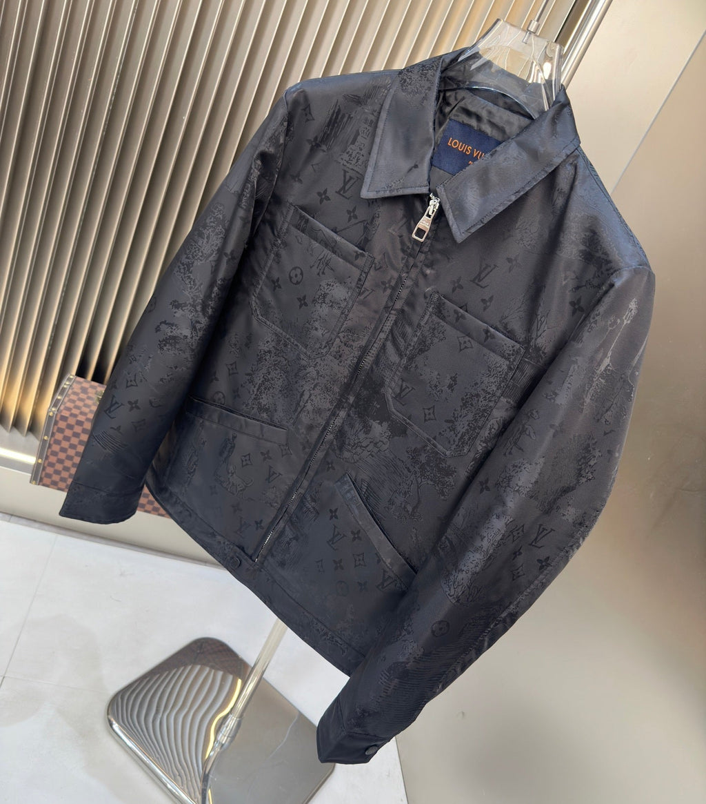 Louis Vuitton | Monogram Embossed Jacket | Black & Brown