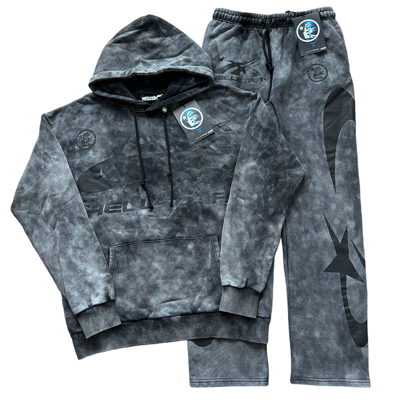 Hellstar | Fleece Sweatshirt & Sweatpants | Washed Black