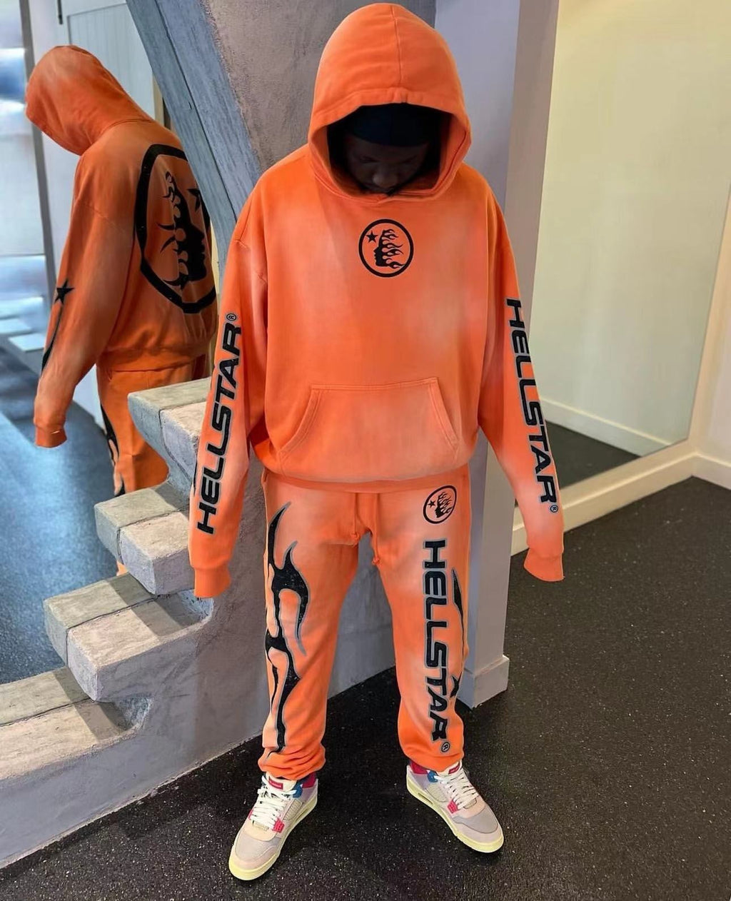 Hellstar | Orange Flame Logo Hoodie