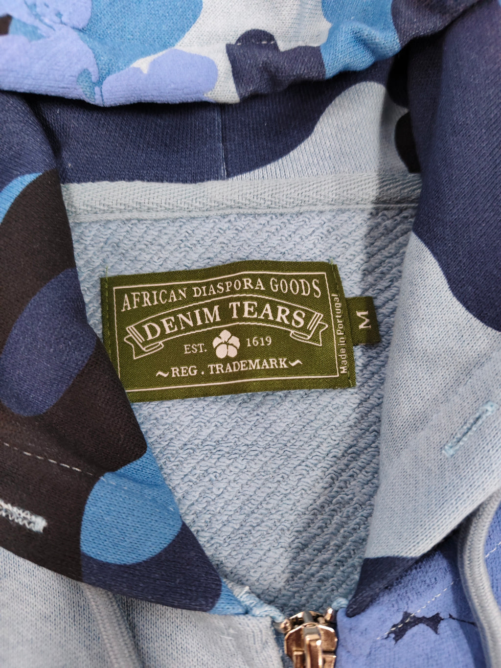 Denim Tears | Camo Floral Zip Hoodie | Blue, Grey, Beige Camo