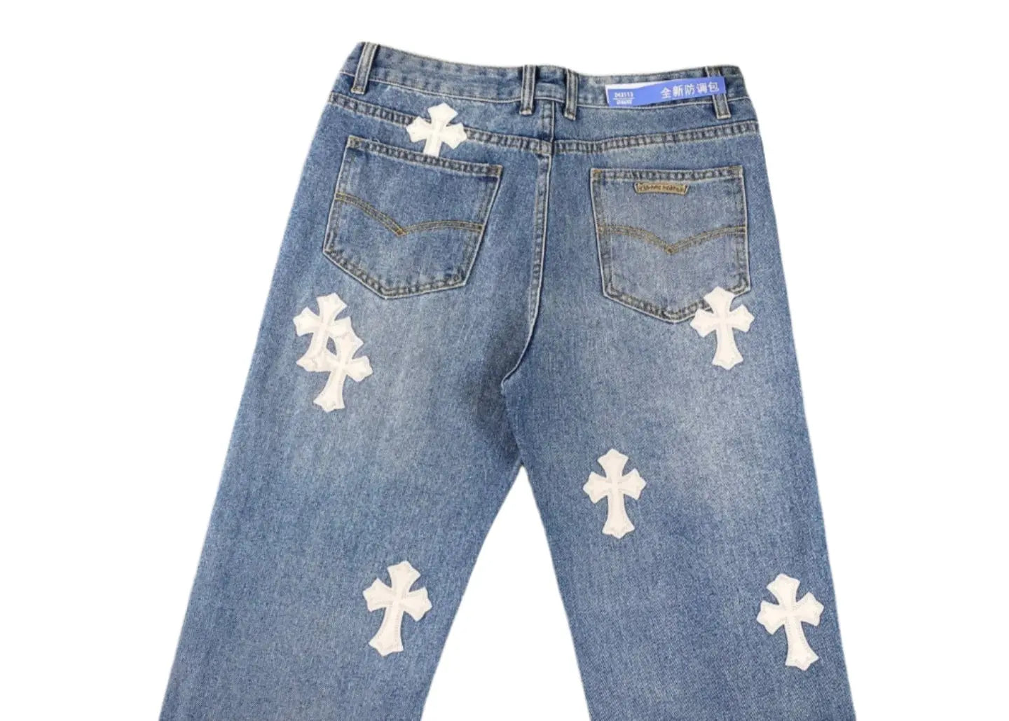 Chrome Hearts | Cross Patch Jeans | Blue Denim Chrome Hearts