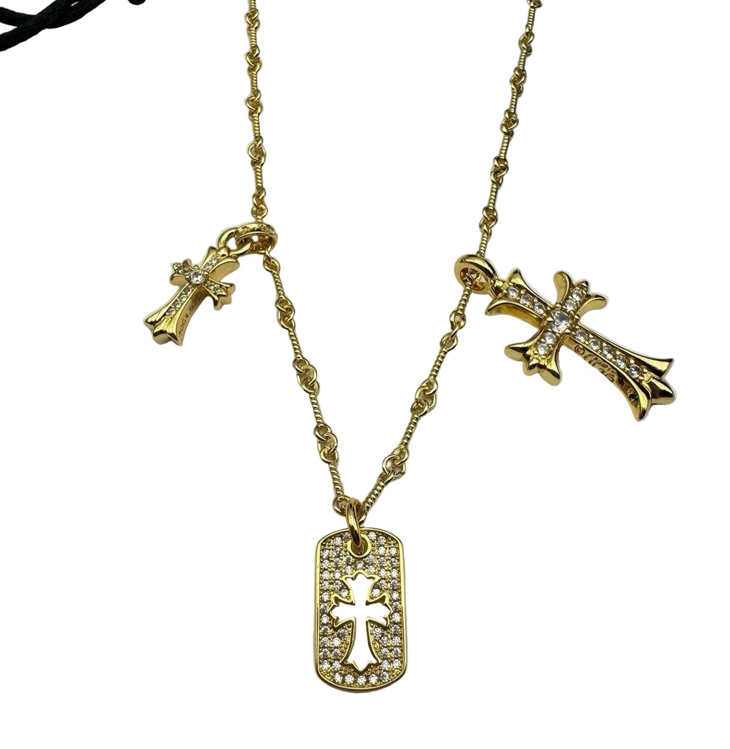 Chrome Hearts | 22K Gold or Silver Cross & Diamond Pendant Necklace