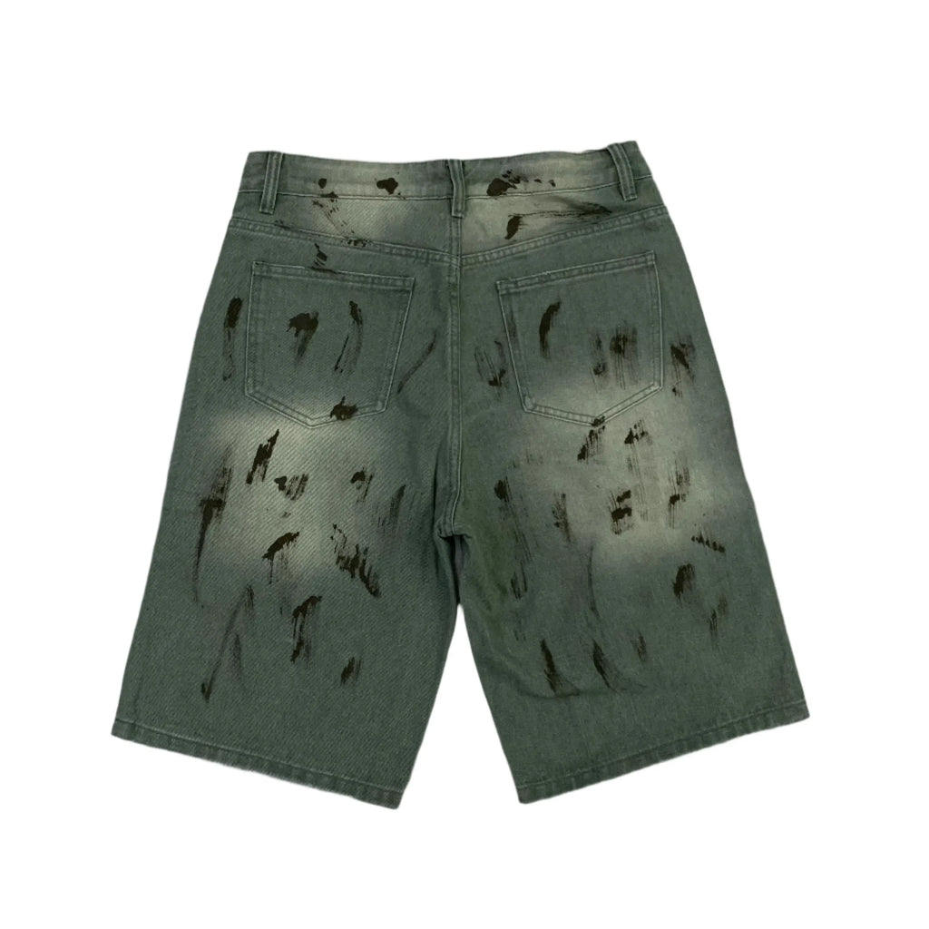 Valley | Embroidered Distressed Denim Shorts Valley