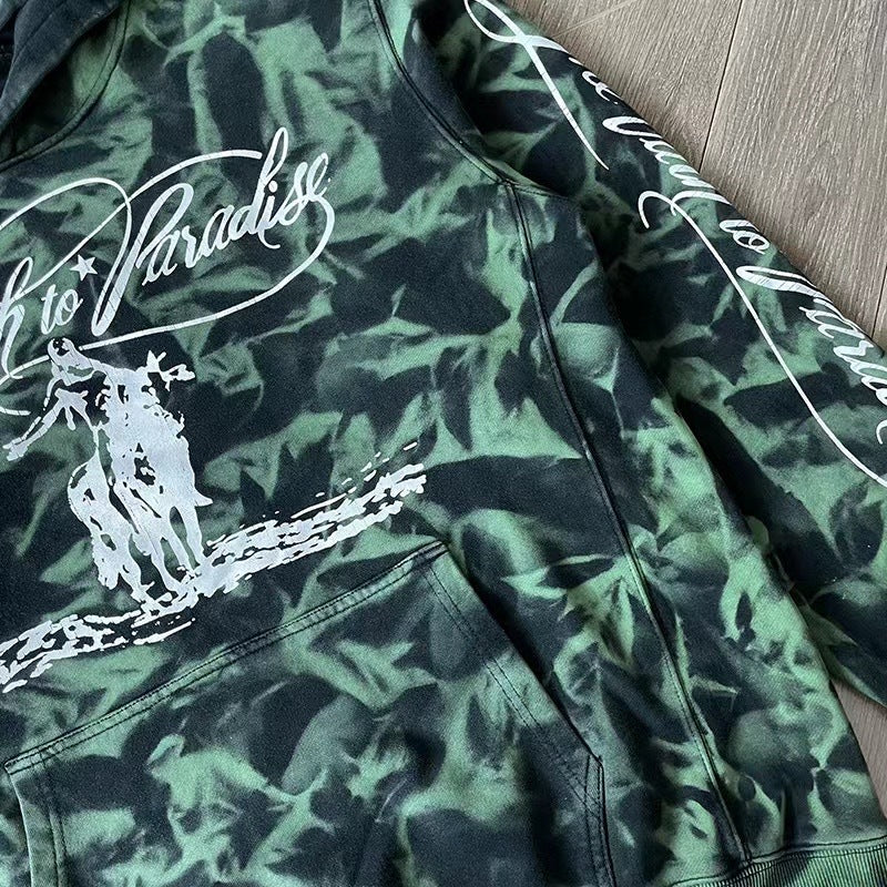 Hellstar | Green Camo Flame Hoodie