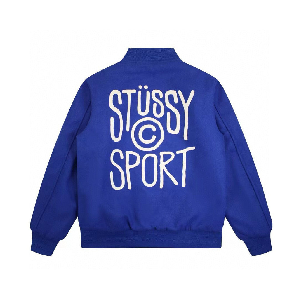 Stüssy | Sport Wool Varsity Jacket | Black, Blue, Beige